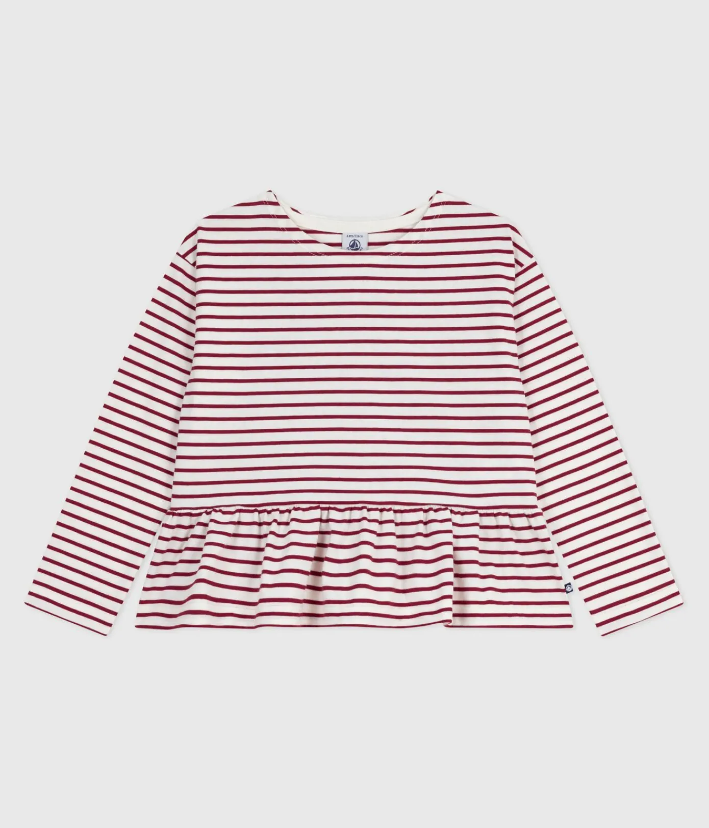 Petit Bateau Sweatshirts, Pullover, Cardigans*Kinder-Streifenshirt ROT MILK/ AMARANTE