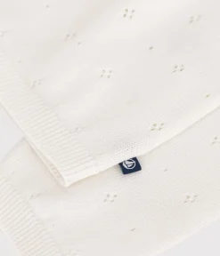Petit Bateau Sweatshirts, Pullover, Cardigans*Kinder-Strickjacke aus Baumwolle mit Zierstrick weiss MARSHMALLOW