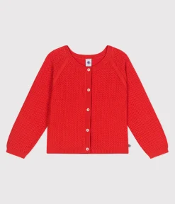 Petit Bateau Sweatshirts, Pullover, Cardigans*Kinder-Strickjacke aus Baumwolle mit Zierstrick SPICY