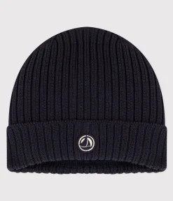 Petit Bateau Accessoires, Mützen, Caps*Kinder-Strickmütze mit Fleece gefüttert blau SMOKING