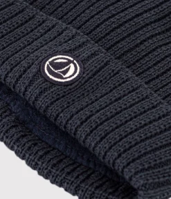 Petit Bateau Accessoires, Mützen, Caps*Kinder-Strickmütze mit Fleece gefüttert blau SMOKING
