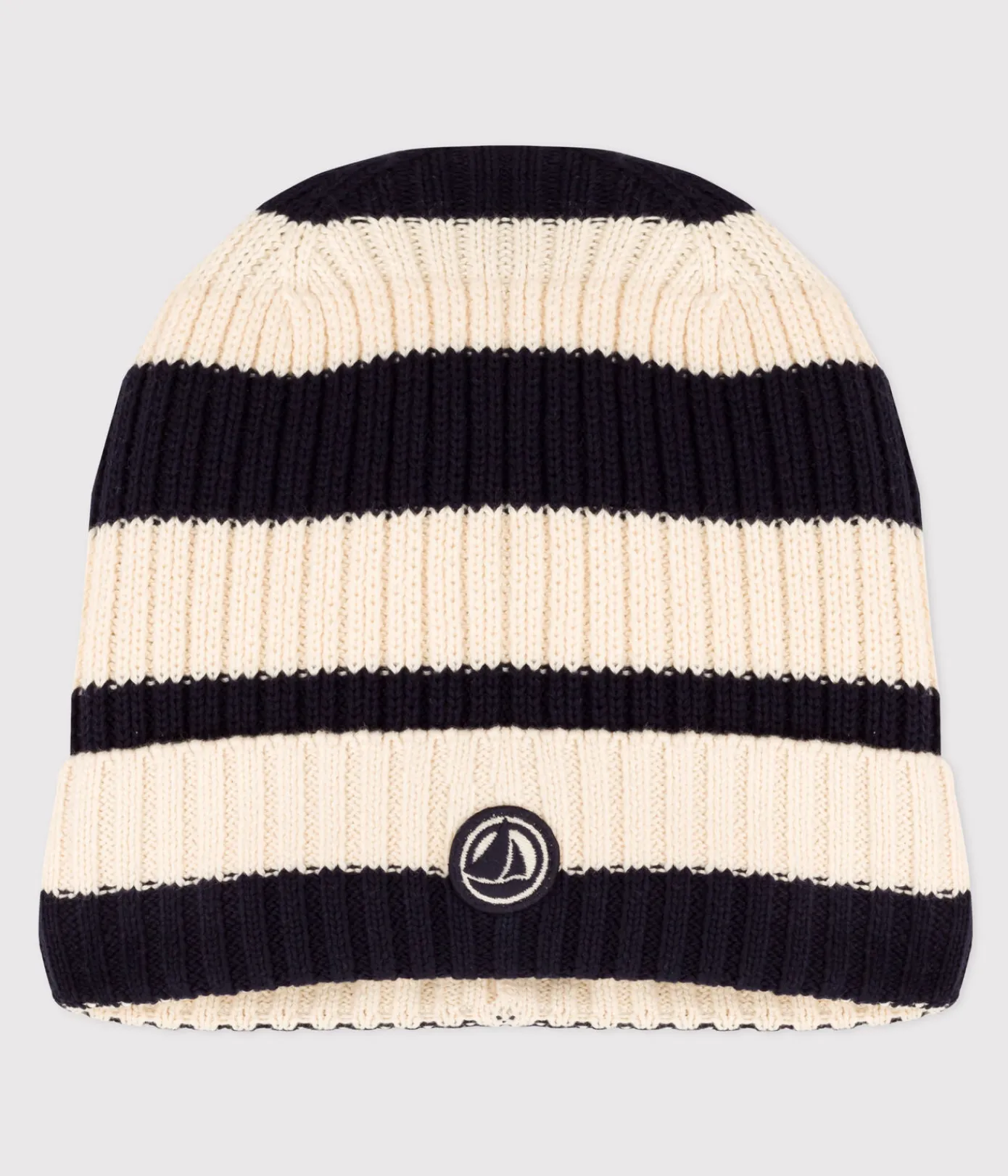 Petit Bateau Accessoires, Mützen, Caps*Kinder-Strickmütze mit Fleece-Futter in Matrosenstreifen blau SMOKING/ AVALANCHE