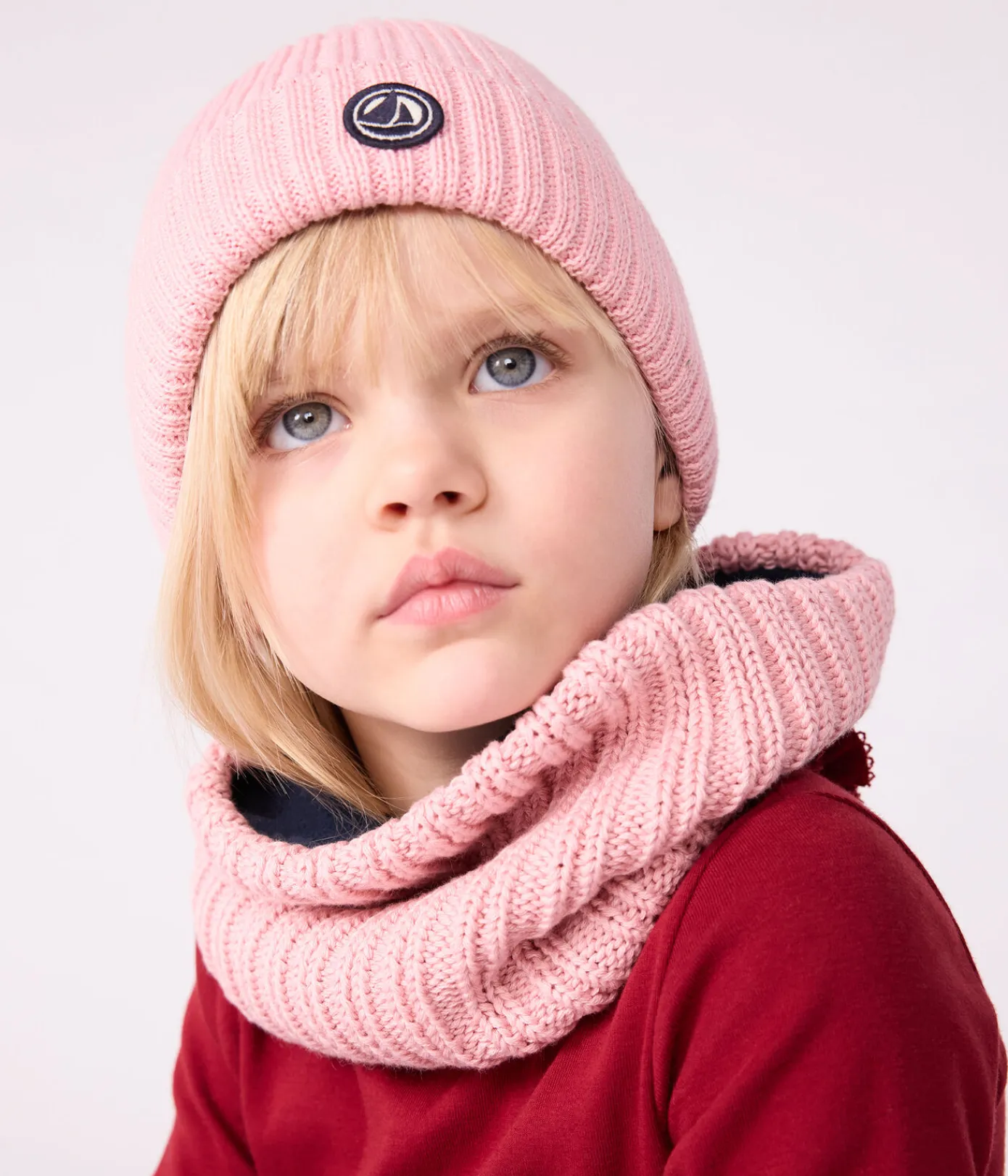 Petit Bateau Accessoires, Mützen, Caps*Kinder-Strickmütze mit Fleece gefüttert rosa CHARME