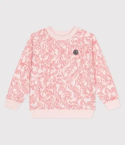 Petit Bateau Sweatshirts, Pullover, Cardigans*Kinder-Sweatshirt aus bedruckter Baumwolle rosa FLEUR/ SPI