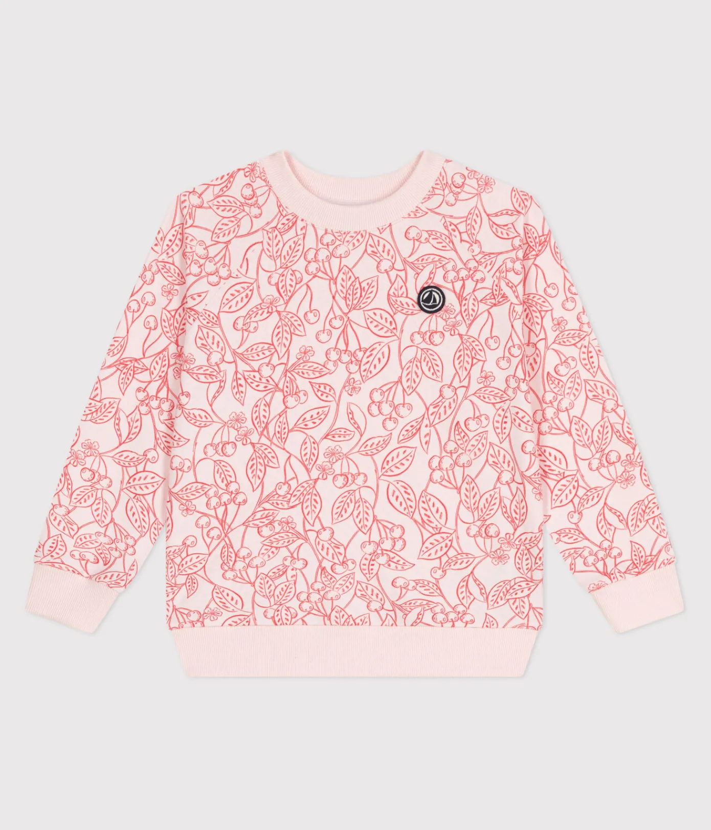 Petit Bateau Sweatshirts, Pullover, Cardigans*Kinder-Sweatshirt aus bedruckter Baumwolle rosa FLEUR/ SPI