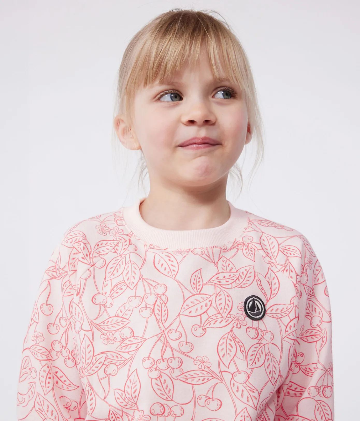 Petit Bateau Sweatshirts, Pullover, Cardigans*Kinder-Sweatshirt aus bedruckter Baumwolle rosa FLEUR/ SPI
