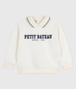 Petit Bateau Sweatshirts, Pullover, Cardigans*Kinder-Sweatshirt aus bedruckter Baumwolle naturfarben MILK