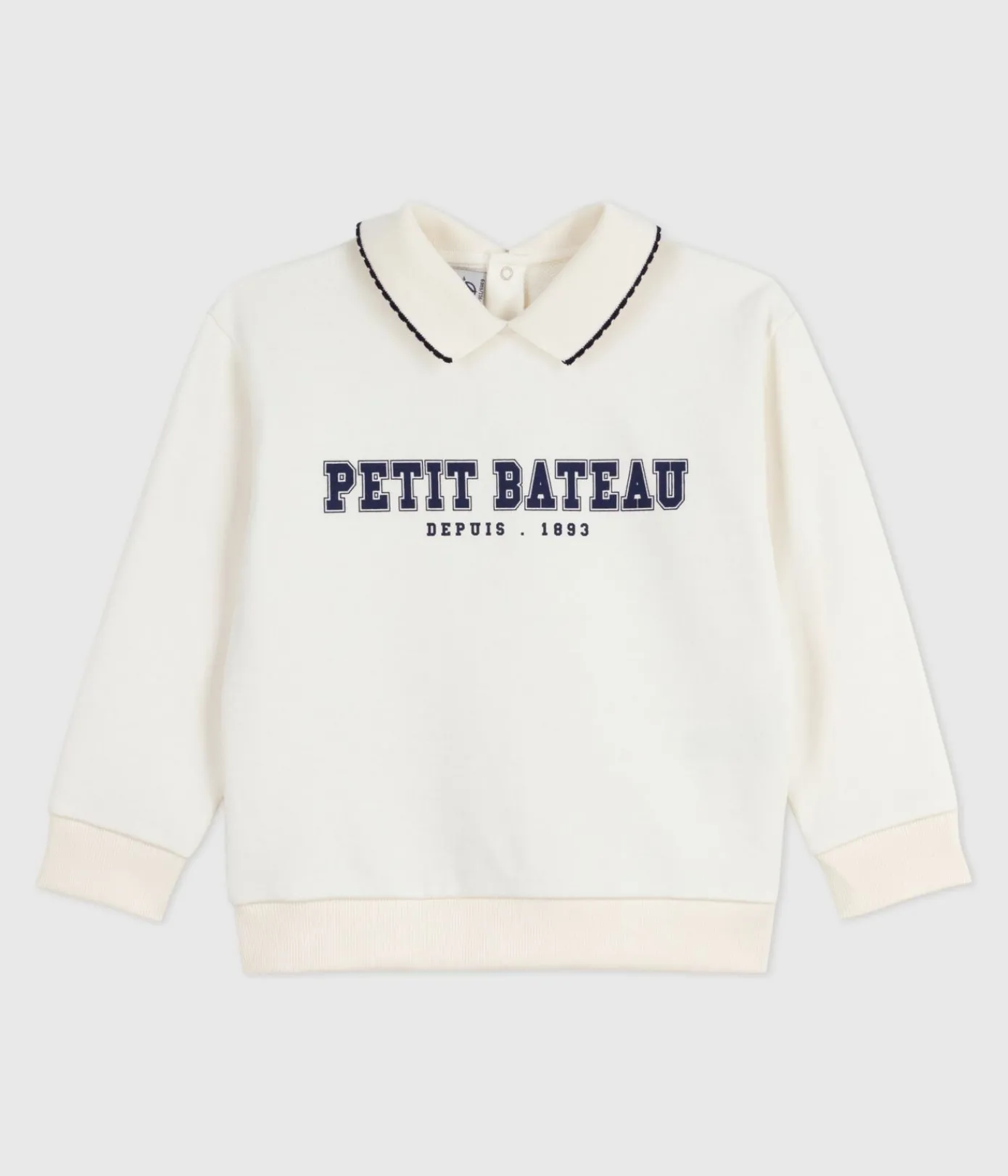 Petit Bateau Sweatshirts, Pullover, Cardigans*Kinder-Sweatshirt aus bedruckter Baumwolle naturfarben MILK