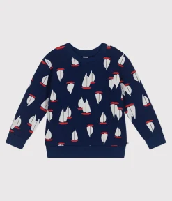 Petit Bateau Sweatshirts, Pullover, Cardigans*Kinder-Sweatshirt aus bedruckter Baumwolle blau MEDIEVAL/weiss MULTICO