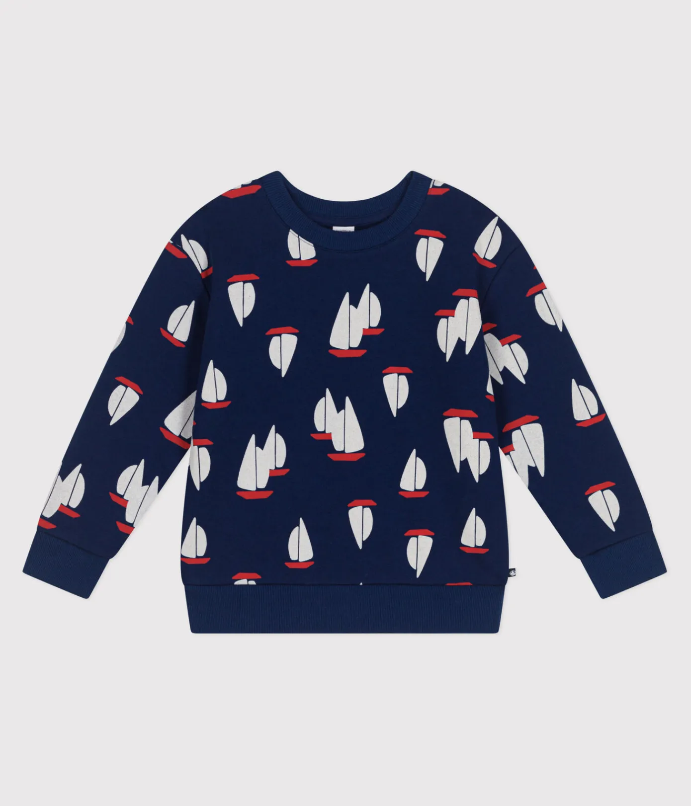 Petit Bateau Sweatshirts, Pullover, Cardigans*Kinder-Sweatshirt aus bedruckter Baumwolle blau MEDIEVAL/weiss MULTICO