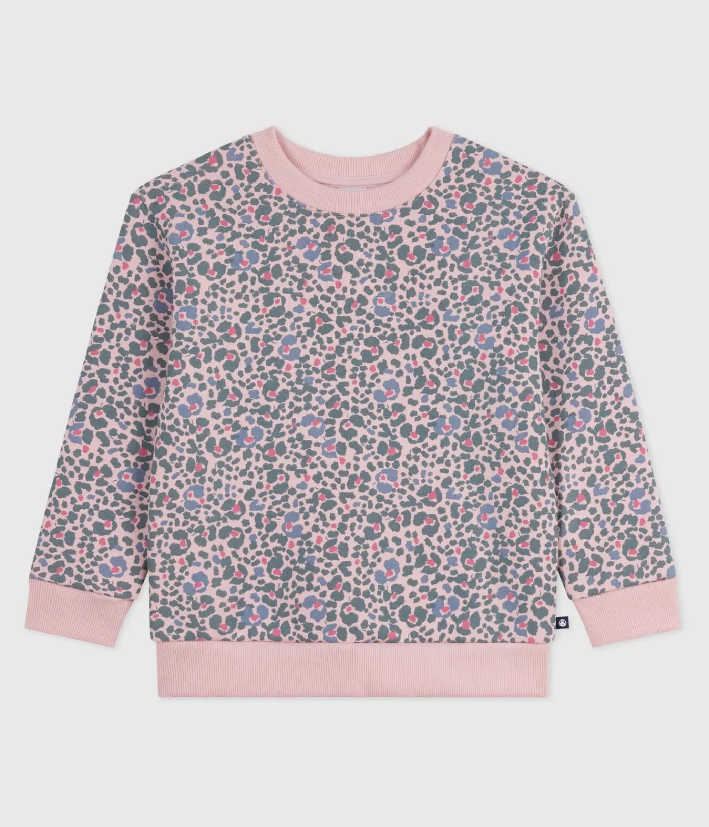 Petit Bateau Sweatshirts, Pullover, Cardigans*Kinder-Sweatshirt aus bedruckter Baumwolle rosa JOLI/weiss MULTICO