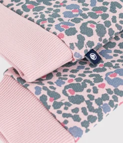 Petit Bateau Sweatshirts, Pullover, Cardigans*Kinder-Sweatshirt aus bedruckter Baumwolle rosa JOLI/weiss MULTICO