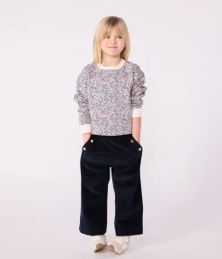 Petit Bateau Sweatshirts, Pullover, Cardigans*Kinder-Sweatshirt aus bedruckter Baumwolle rosa JOLI/weiss MULTICO