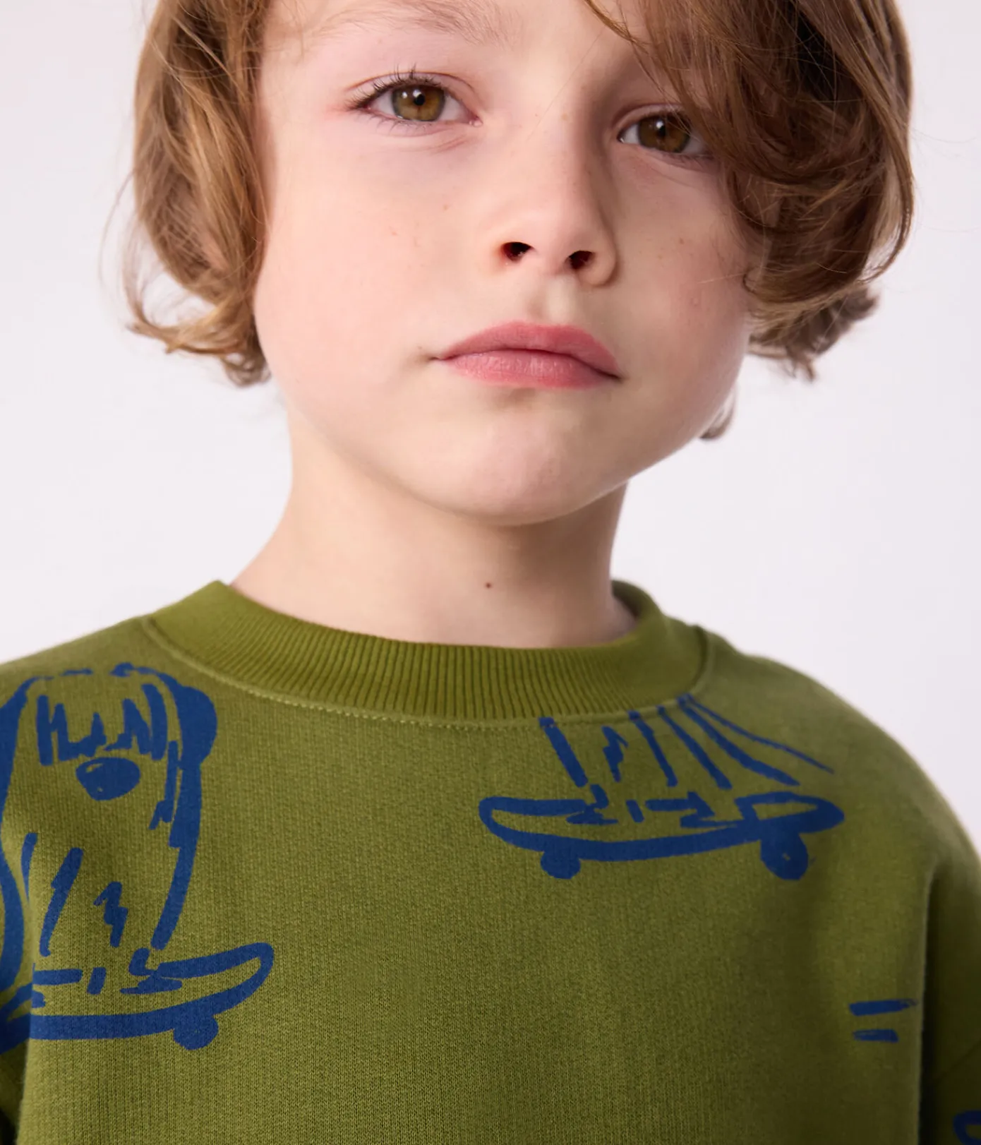 Petit Bateau Sweatshirts, Pullover, Cardigans*Kinder-Sweatshirt aus bedruckter Baumwolle blau CEDAR/ OLYMPIC