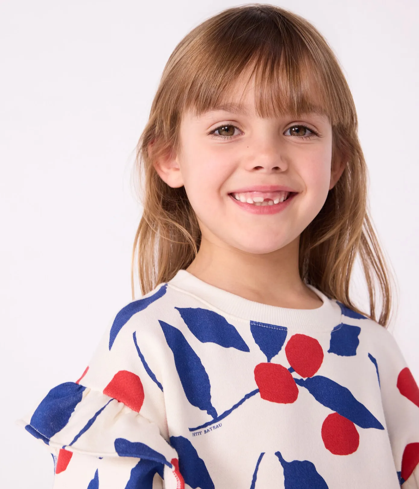 Petit Bateau Sweatshirts, Pullover, Cardigans*Kinder-Sweatshirt aus bedruckter Baumwolle MILK/ MULTICO