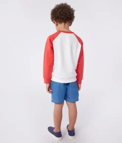 Petit Bateau Sweatshirts, Pullover, Cardigans*Kinder-Sweatshirt aus bedruckter Baumwolle ROT MARSHMALLOW/ SPI