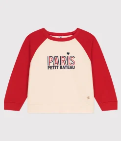 Petit Bateau Sweatshirts, Pullover, Cardigans|Sweatshirts, Pullover, Cardigans*Kinder-Sweatshirt aus leichtem Molton ROT AVALANCHE/ AURORA