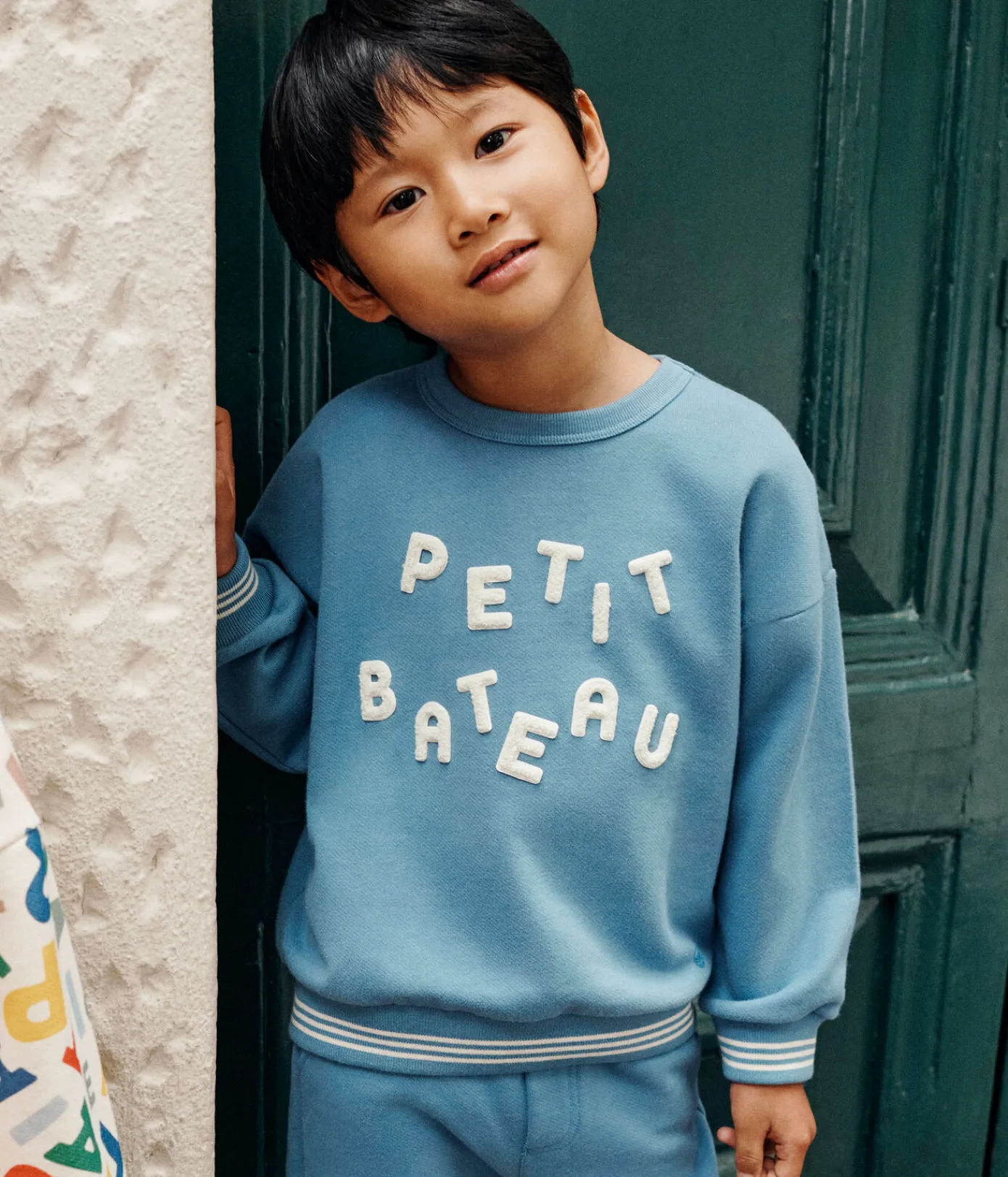 Petit Bateau Sweatshirts, Pullover, Cardigans|Sweatshirts, Pullover, Cardigans*Kinder-Sweatshirt aus Molton für Mädchen und Jungen blau BEACH