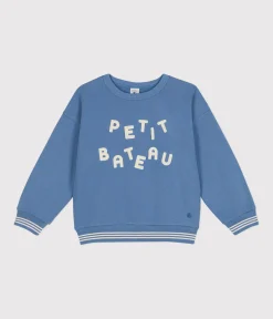 Petit Bateau Sweatshirts, Pullover, Cardigans|Sweatshirts, Pullover, Cardigans*Kinder-Sweatshirt aus Molton für Mädchen und Jungen blau BEACH