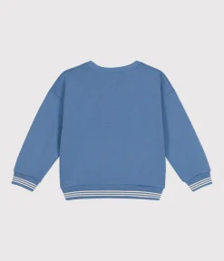 Petit Bateau Sweatshirts, Pullover, Cardigans|Sweatshirts, Pullover, Cardigans*Kinder-Sweatshirt aus Molton für Mädchen und Jungen blau BEACH
