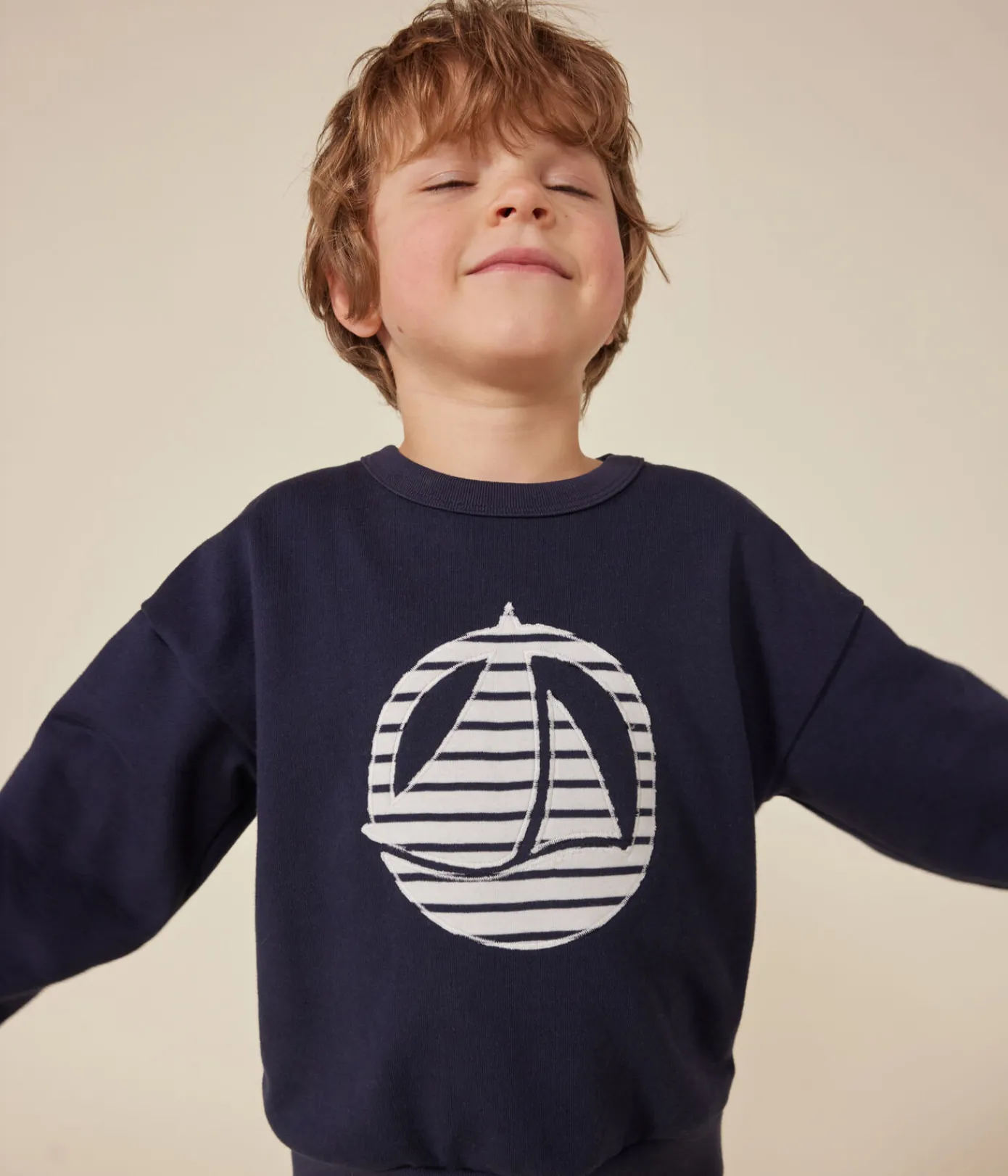 Petit Bateau Sweatshirts, Pullover, Cardigans|Sweatshirts, Pullover, Cardigans*Kinder-Sweatshirt aus Molton für Mädchen und Jungen blau SMOKING