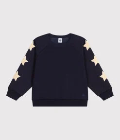Petit Bateau Sweatshirts, Pullover, Cardigans*Kinder-Sweatshirt aus warmem Molton für Jungen blau SMOKING