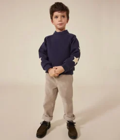 Petit Bateau Sweatshirts, Pullover, Cardigans*Kinder-Sweatshirt aus warmem Molton für Jungen blau SMOKING