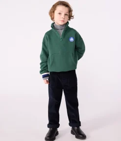 Petit Bateau Sweatshirts, Pullover, Cardigans*Kinder-Sweatshirt mit Reiverschluss-Kragen aus einfarbiger Baumwolle WILLOW