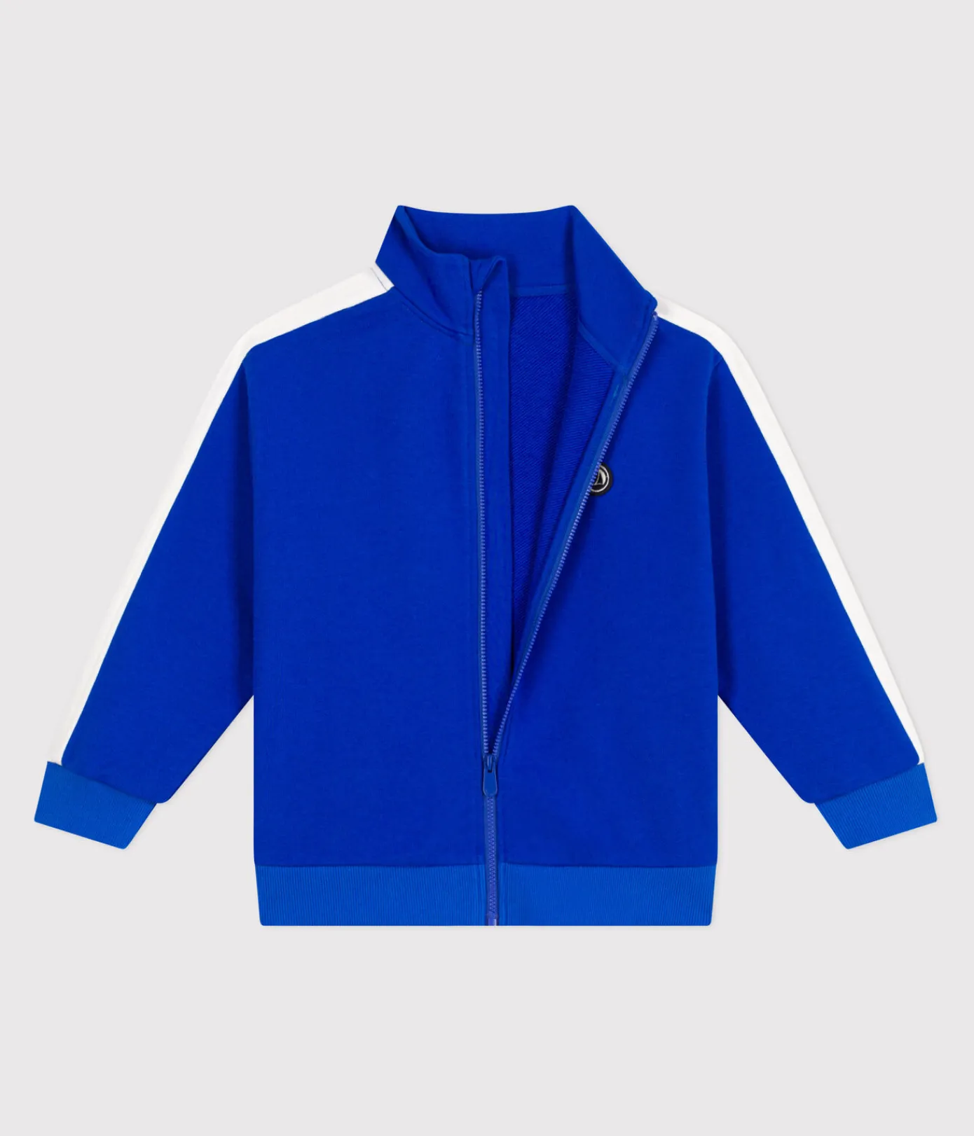 Petit Bateau Sweatshirts, Pullover, Cardigans*Kinder-Sweatshirt mit Reißverschluss und Stehkragen aus einfarbiger Baumwolle blau PERSE