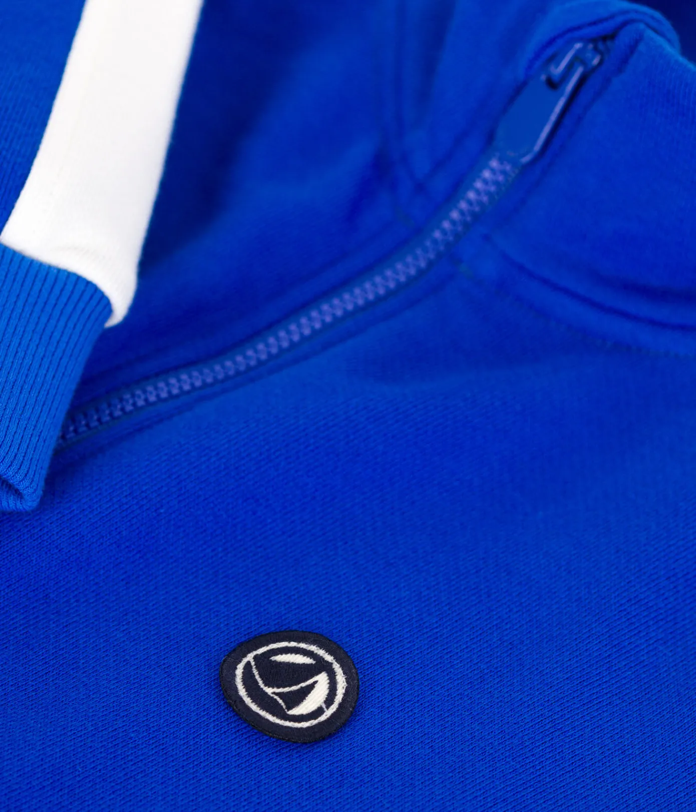 Petit Bateau Sweatshirts, Pullover, Cardigans*Kinder-Sweatshirt mit Reißverschluss und Stehkragen aus einfarbiger Baumwolle blau PERSE