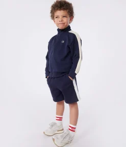 Petit Bateau Sweatshirts, Pullover, Cardigans*Kinder-Sweatshirt mit Reißverschluss und Stehkragen aus einfarbiger Baumwolle blau SMOKING