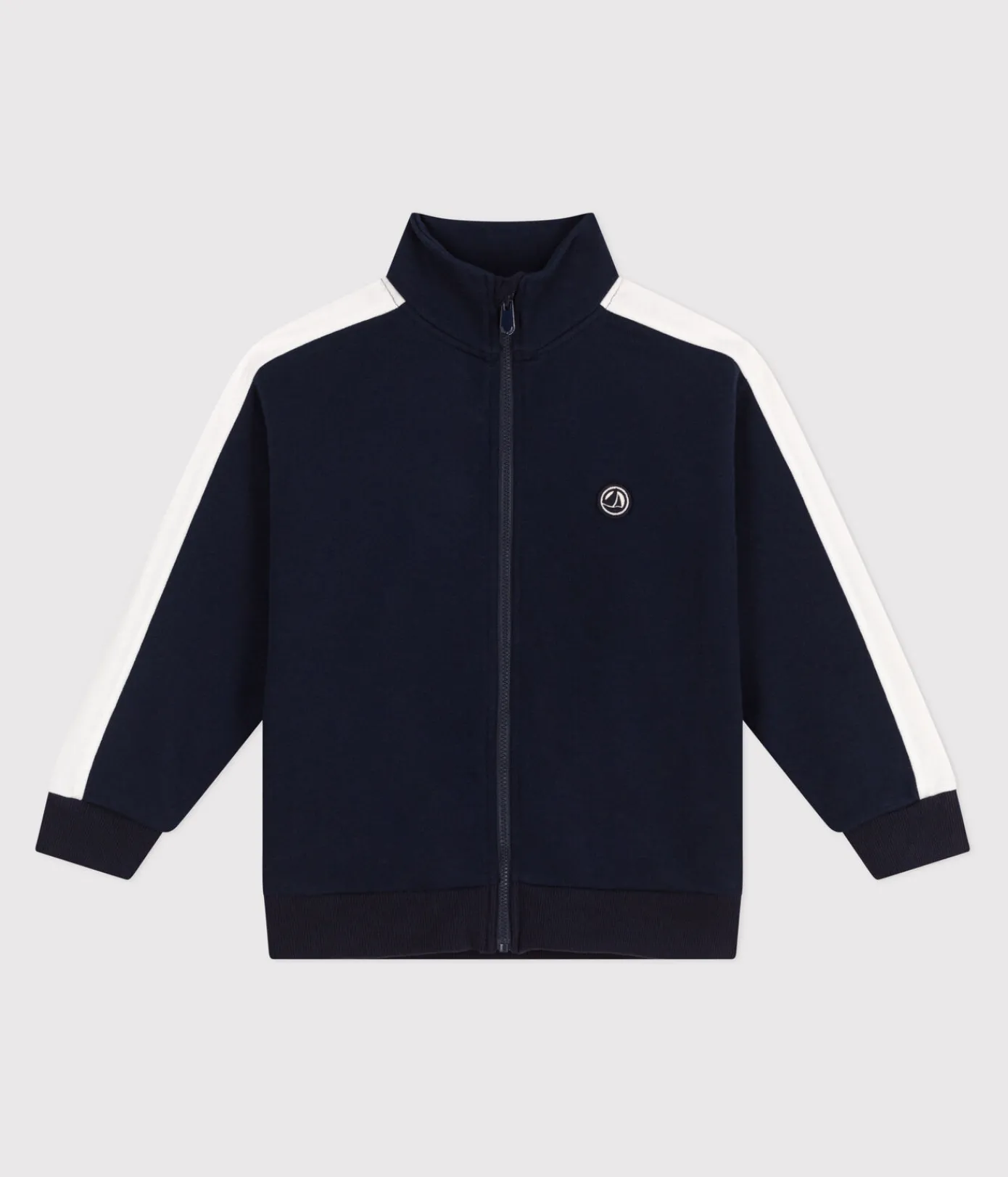 Petit Bateau Sweatshirts, Pullover, Cardigans*Kinder-Sweatshirt mit Reißverschluss und Stehkragen aus einfarbiger Baumwolle blau SMOKING