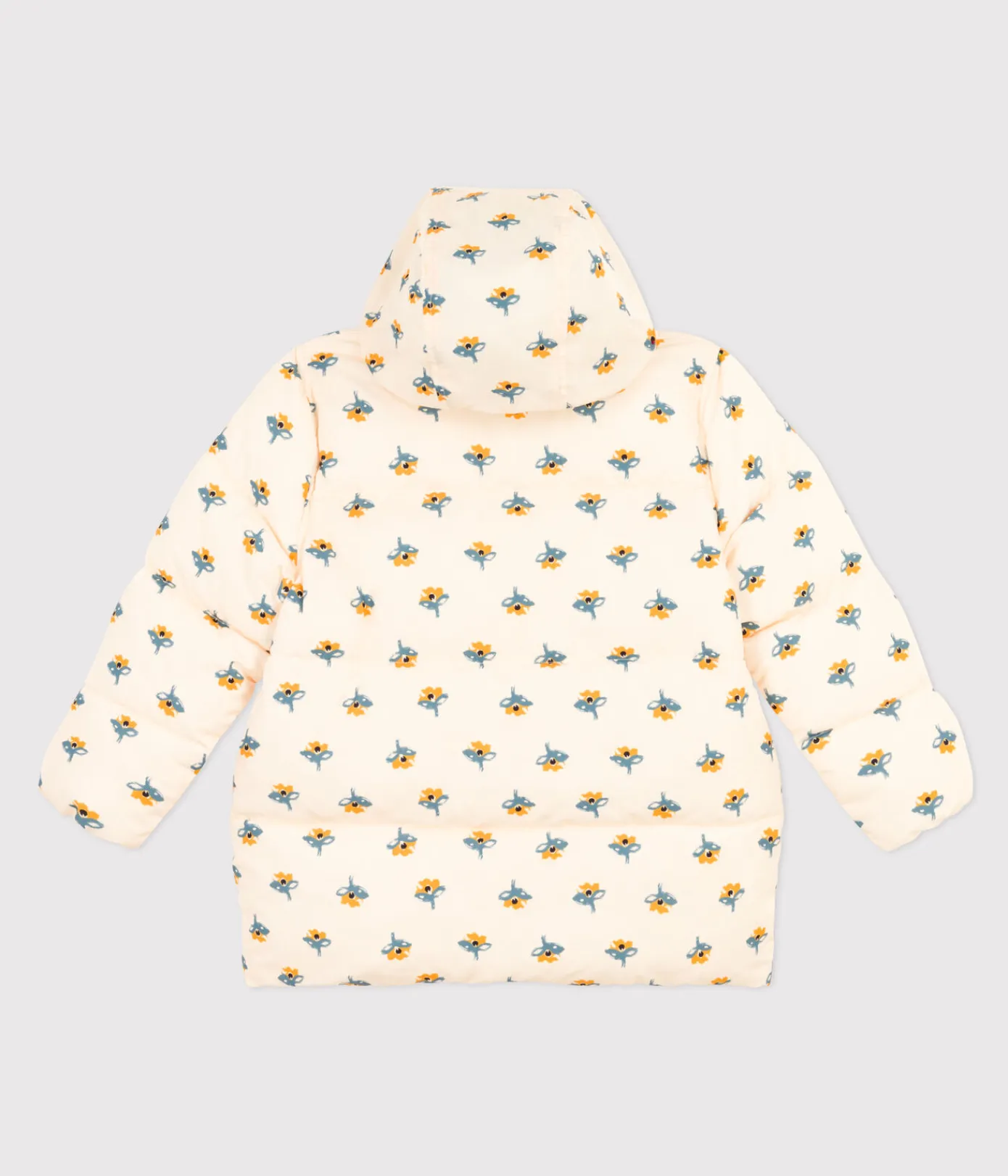Petit Bateau Mäntel, Jacken, Regenjacken*Kinder-Winterjacke mit ausziehbarer Kapuze für Mädchen weiss AVALANCHE/ MULTICO