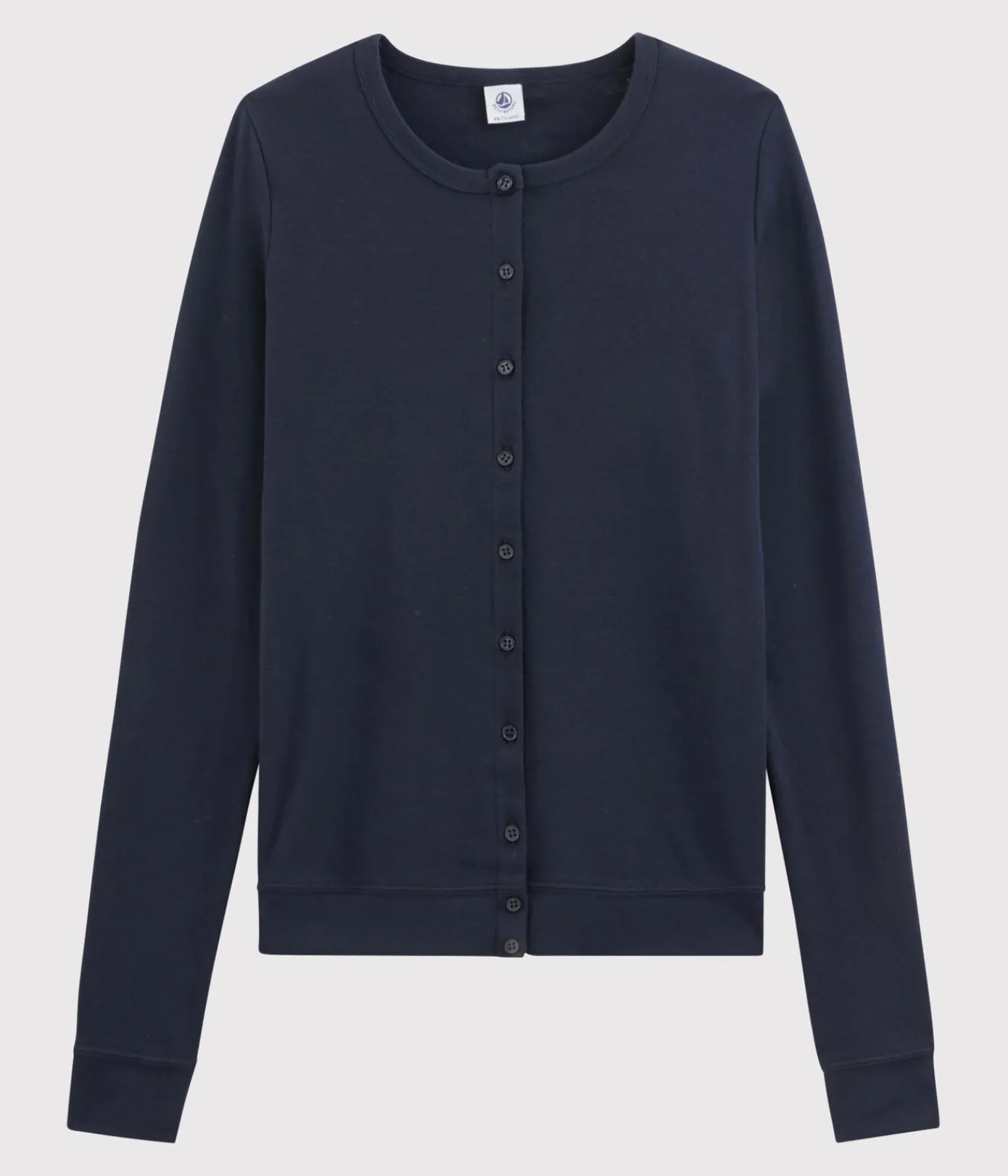Petit Bateau Homewear|Streifenshirts, Pullover, Cardigans*Klassischer Baumwoll-Cardigan für Damen blau SMOKING
