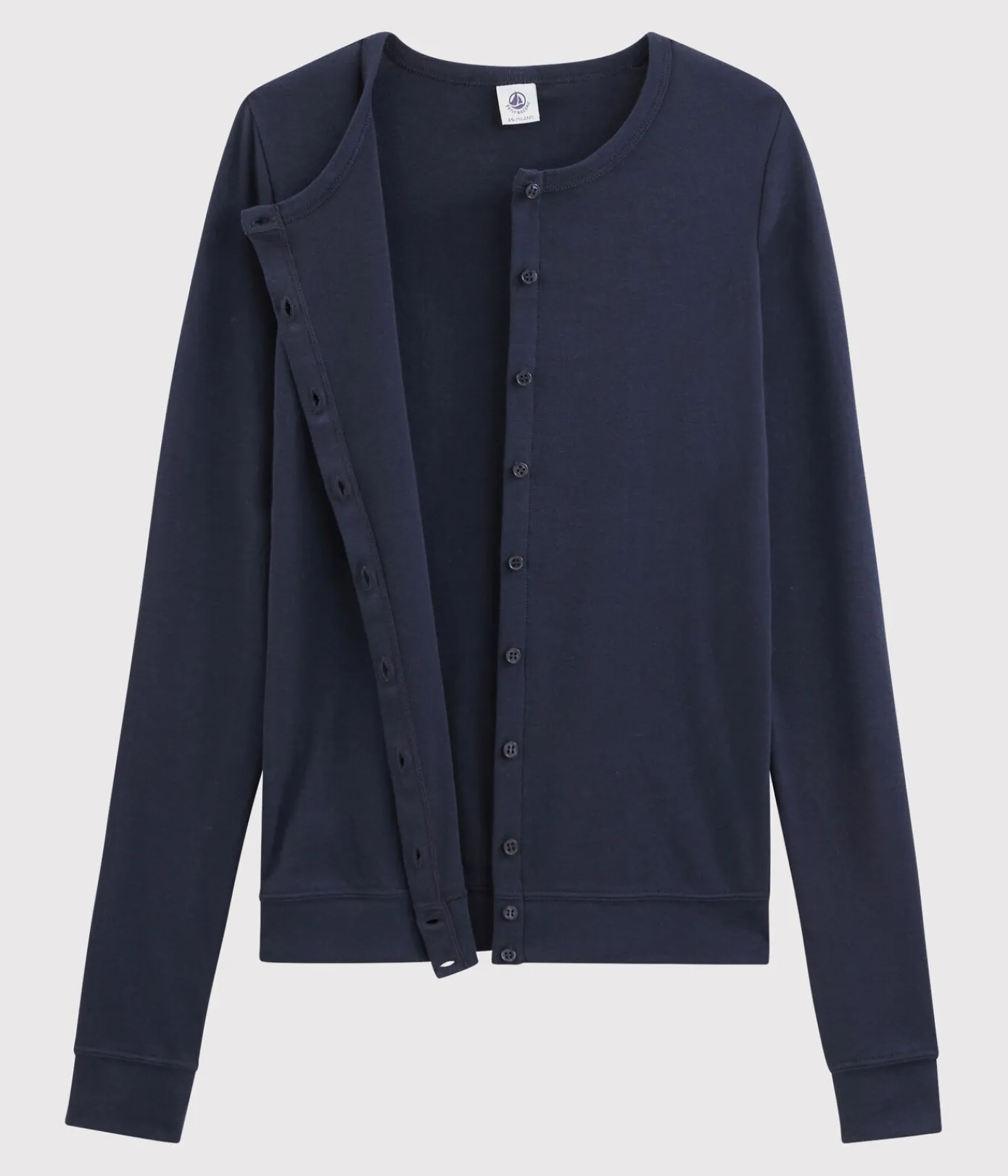 Petit Bateau Homewear|Streifenshirts, Pullover, Cardigans*Klassischer Baumwoll-Cardigan für Damen blau SMOKING
