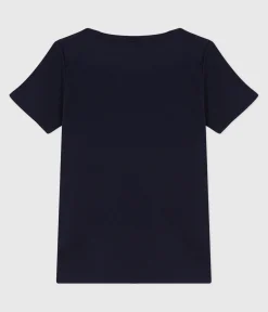 Petit Bateau Alle T-Shirts|Das Ikonische (Slim)*Kultiges Damen-T-Shirt mit Admiralskragen aus Baumwolle blau SMOKING