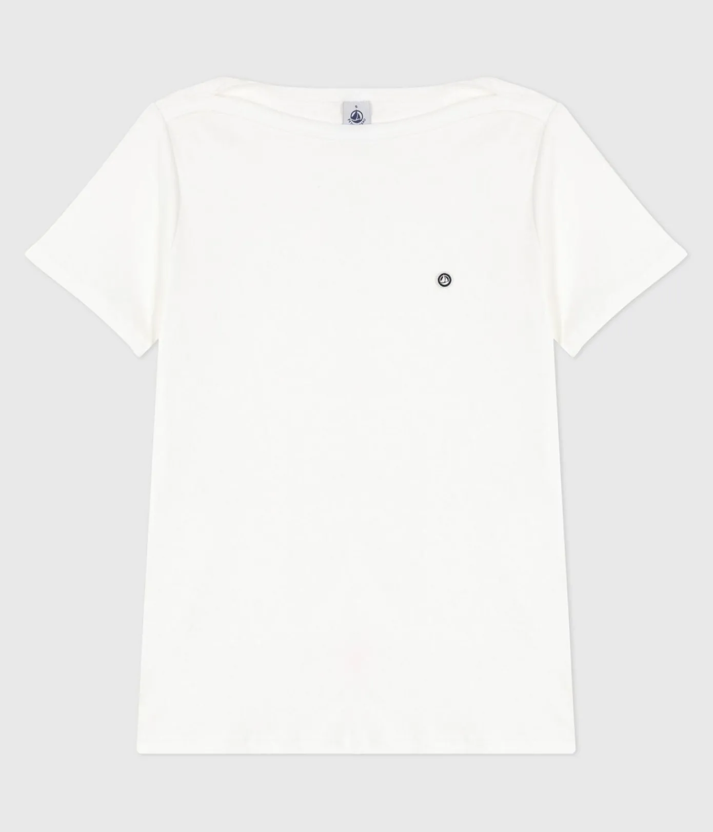 Petit Bateau Alle T-Shirts|Das Ikonische (Slim)*Kultiges Damen-T-Shirt mit Admiralskragen aus Baumwolle weiss ECUME