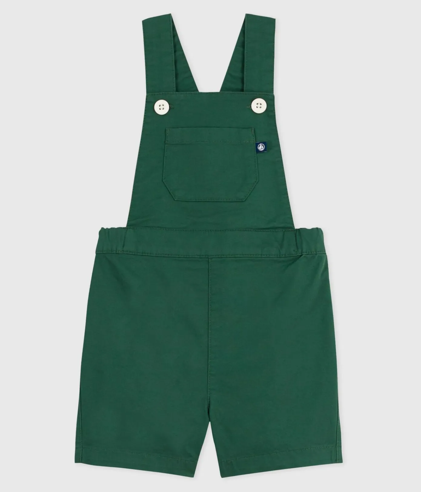 Petit Bateau Sets, Overalls & Latzhosen*Kurzbeinige Baby-Latzhose aus einfarbigem Baumwoll-Serge WILLOW