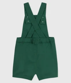 Petit Bateau Sets, Overalls & Latzhosen*Kurzbeinige Baby-Latzhose aus einfarbigem Baumwoll-Serge WILLOW