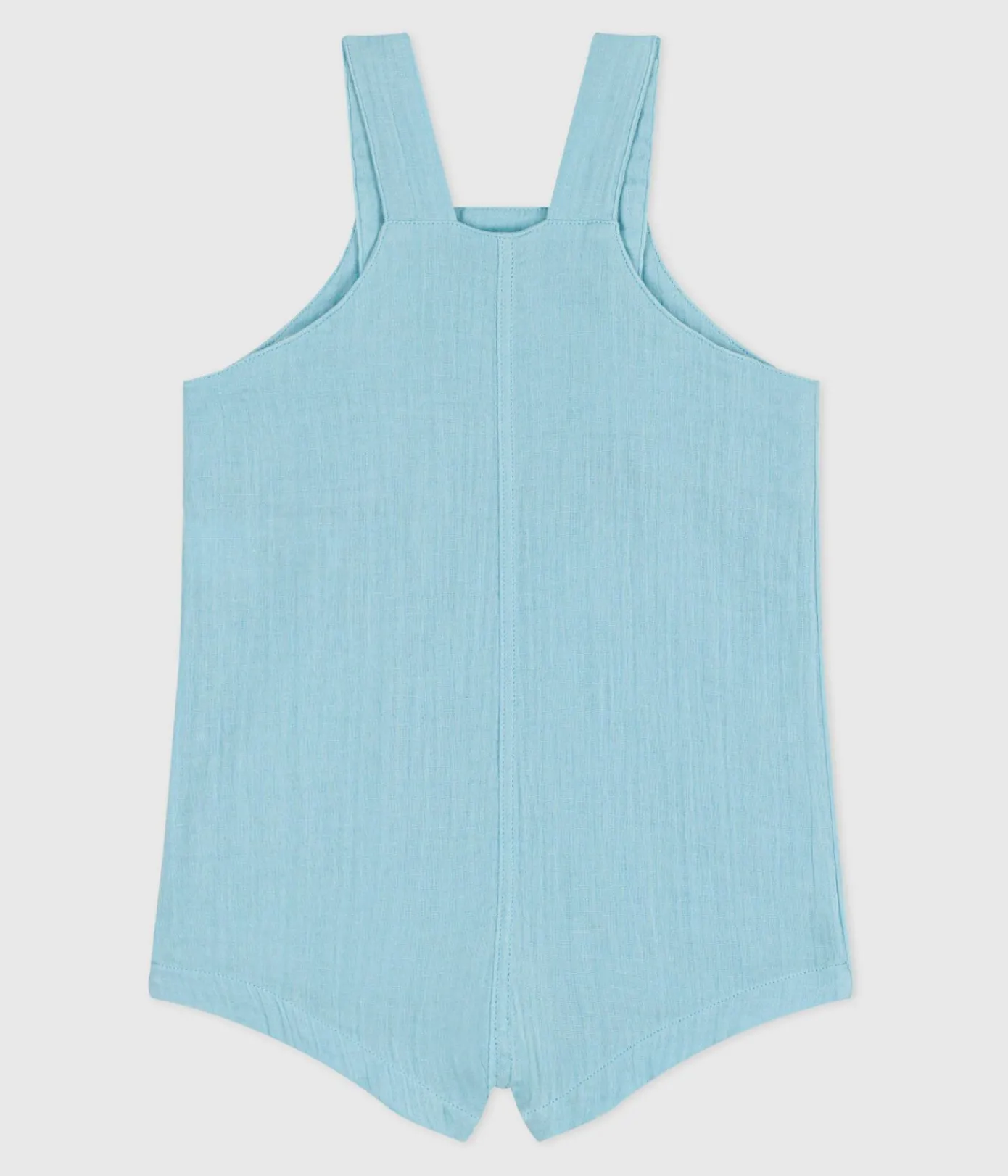Petit Bateau Sets, Overalls & Latzhosen*Kurzbeinige Baby-Latzhose aus einfarbigem Musselin-Stoff blau AQUATIC