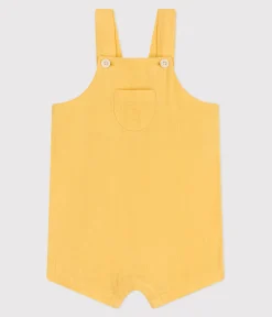 Petit Bateau Sets, Overalls & Latzhosen*Kurzbeinige Baby-Latzhose aus einfarbigem Musselin-Stoff gelb ORGE