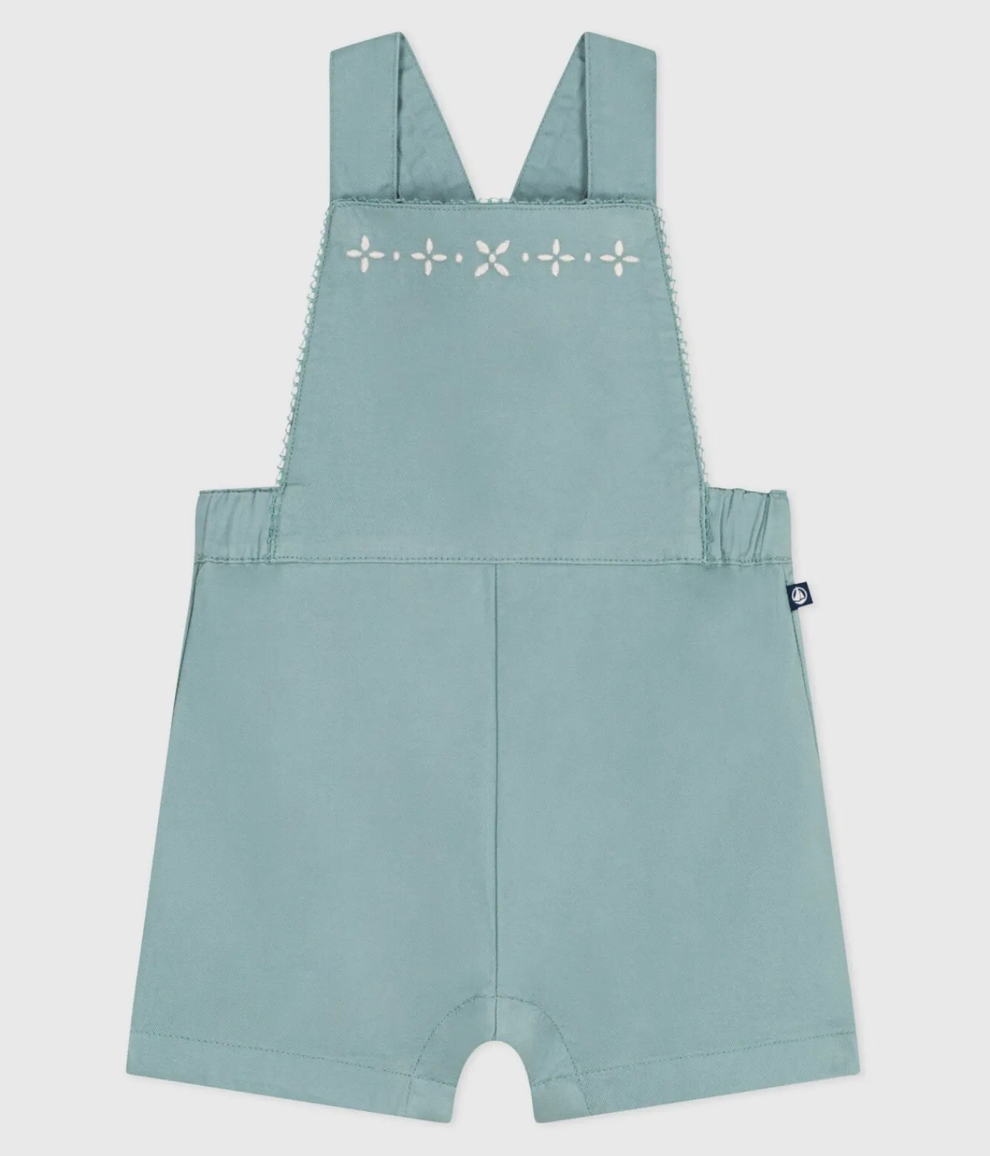 Petit Bateau Sets, Overalls & Latzhosen*Kurzbeinige Baby-Latzhose aus einfarbiger Baumwolle grün PAUL