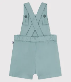 Petit Bateau Sets, Overalls & Latzhosen*Kurzbeinige Baby-Latzhose aus einfarbiger Baumwolle grün PAUL
