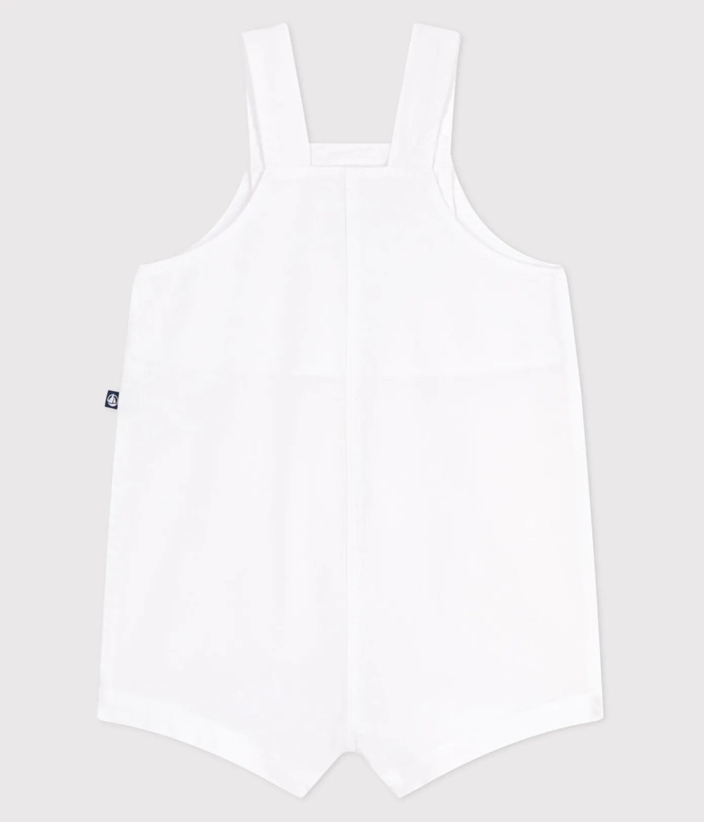 Petit Bateau Sets, Overalls & Latzhosen*Kurzbeinige Baby-Latzhose aus einfarbiger Baumwolle weiss ECUME
