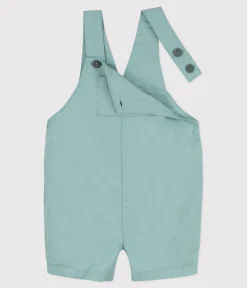 Petit Bateau Sets, Overalls & Latzhosen*Kurze Baby-Latzhose aus Crisp-Serge grün BOB