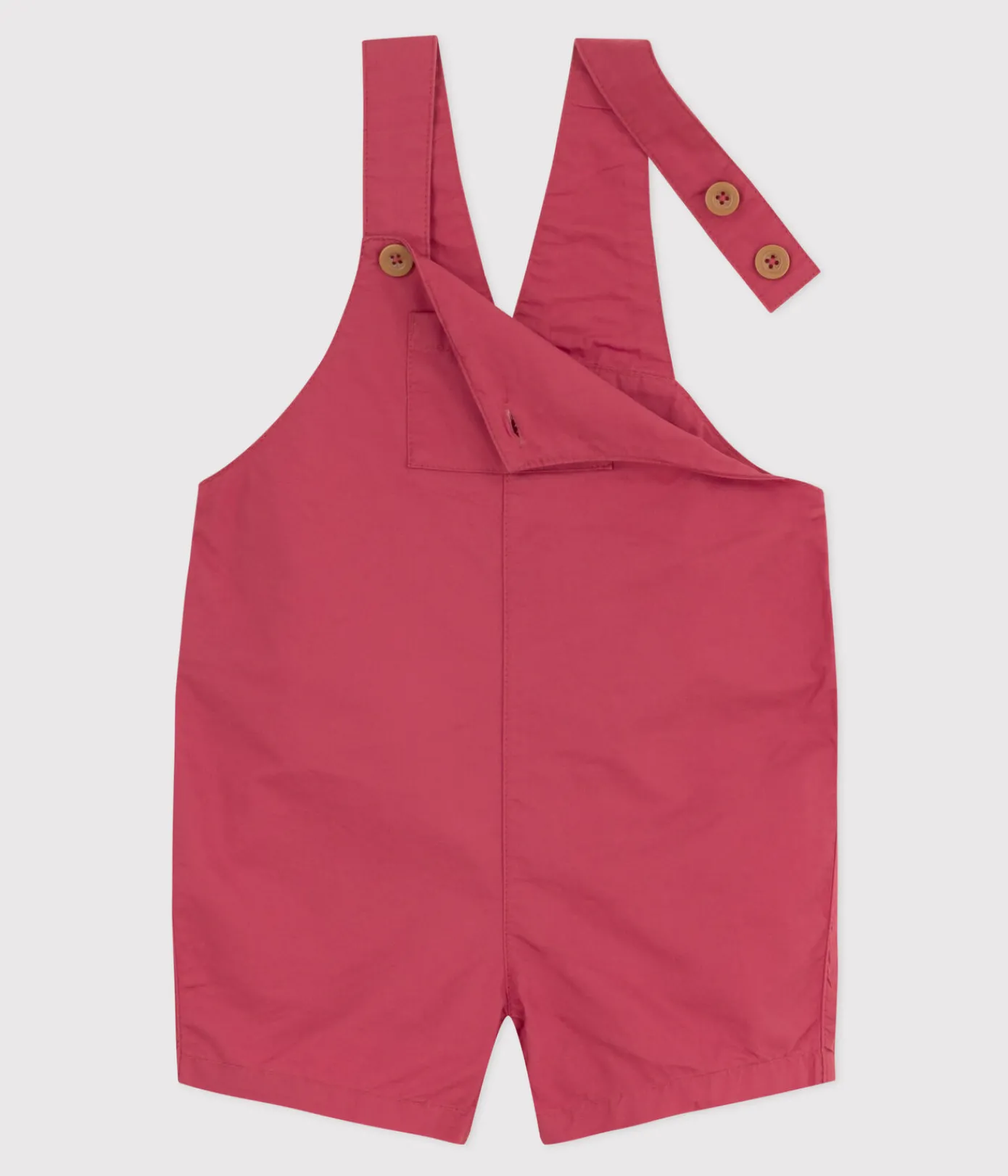 Petit Bateau Sets, Overalls & Latzhosen*Kurze Baby-Latzhose aus Crisp-Serge rosa PAPI
