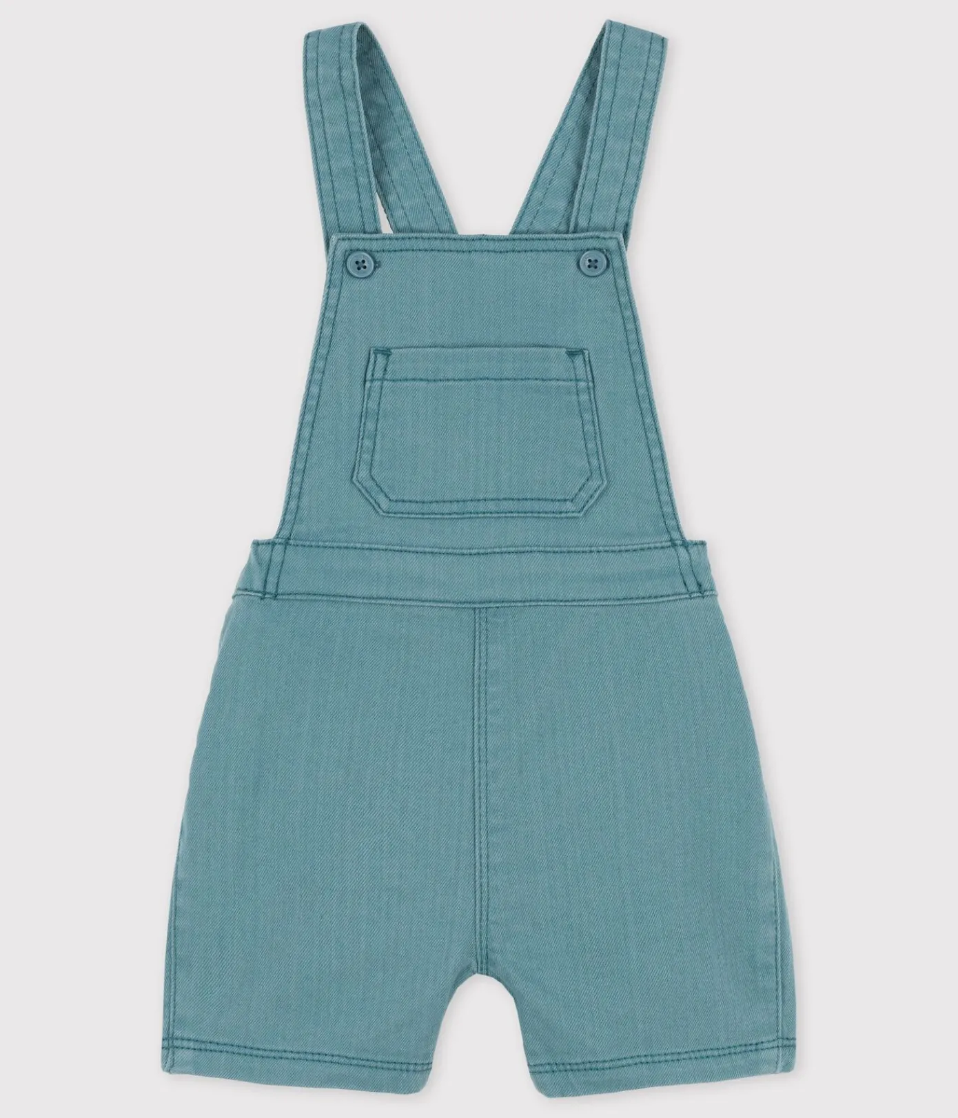 Petit Bateau Sets, Overalls & Latzhosen*Kurze Baby-Latzhose aus gefärbtem Denim grün BRUT