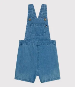 Petit Bateau Sets, Overalls & Latzhosen*Kurze Baby-Latzhose aus leichtem Denim blau DENIM CLAIR