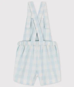 Petit Bateau Sets, Overalls & Latzhosen*Kurze Baby-Latzhose aus Popeline BOLDAIR/ MARSHMALLOW