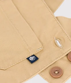 Petit Bateau Sets, Overalls & Latzhosen*Kurze Baby-Latzhose aus Serge beige FACILE